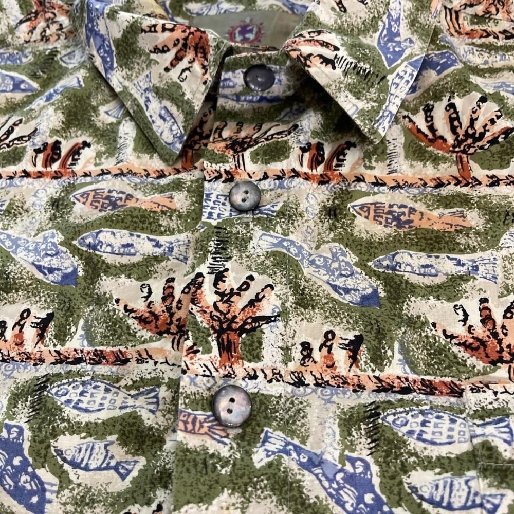Vintage Territory Ahead Hawaiian Shirt Mens X-Large Tropical Fish Print USA Made - Picture 4 of 5